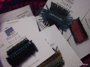 Woven brooches. 